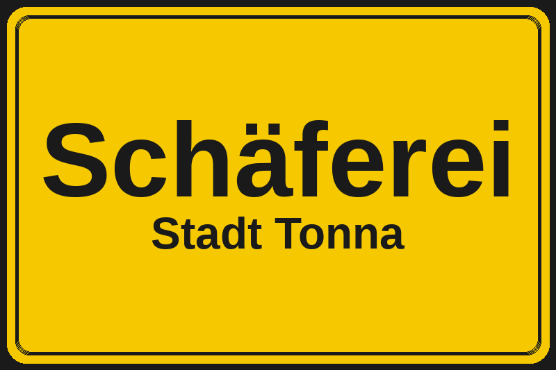Schäferei (Tonna) – Hotels im Stadtteil Ortsschild Schäferei in Tonna – Hotels, Pensionen und Ferienwohnungen im Stadtteil