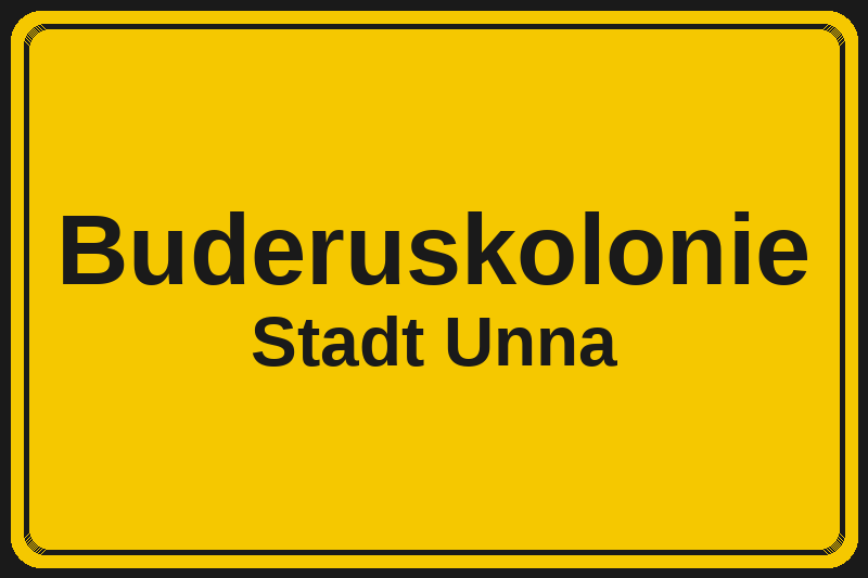 Buderuskolonie (Unna) – Hotels im Stadtteil Ortsschild Buderuskolonie in Unna – Hotels, Pensionen und Ferienwohnungen im Stadtteil