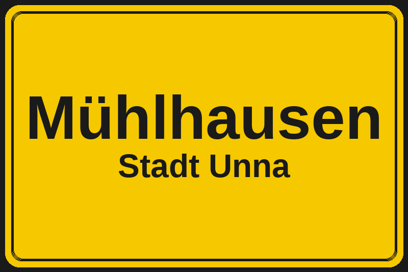 Mühlhausen (Unna) – Hotels im Stadtteil Ortsschild Mühlhausen in Unna – Hotels, Pensionen und Ferienwohnungen im Stadtteil