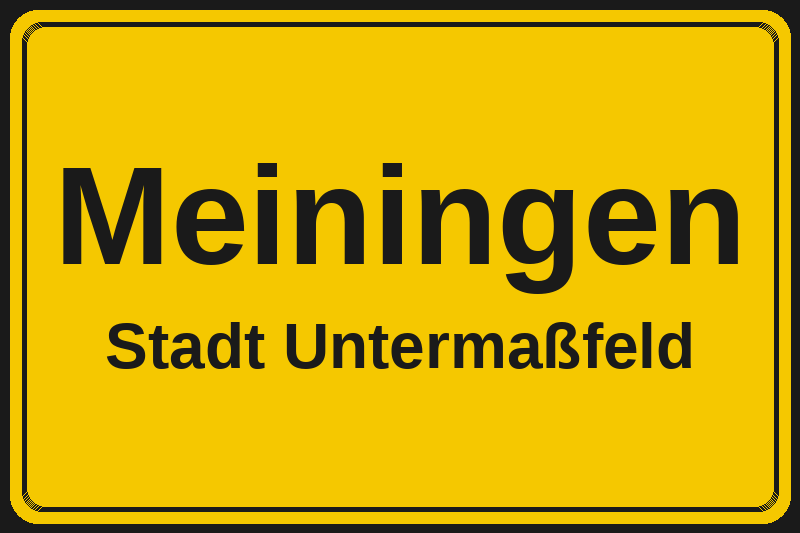Meiningen (Untermaßfeld) – Hotels im Stadtteil Ortsschild Meiningen in Untermaßfeld – Hotels, Pensionen und Ferienwohnungen im Stadtteil