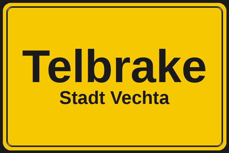 Telbrake (Vechta) – Hotels im Stadtteil Ortsschild Telbrake in Vechta – Hotels, Pensionen und Ferienwohnungen im Stadtteil