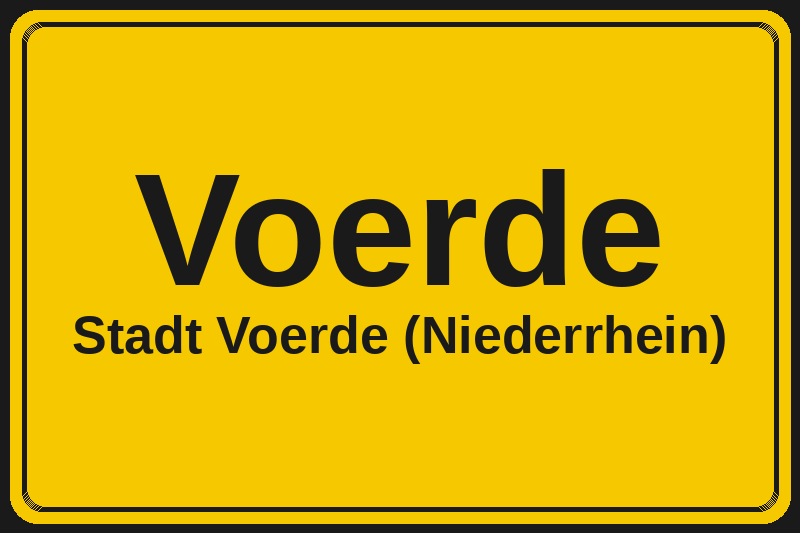 Voerde (Voerde (Niederrhein)) – Hotels im Stadtteil Ortsschild Voerde in Voerde (Niederrhein) – Hotels, Pensionen und Ferienwohnungen im Stadtteil