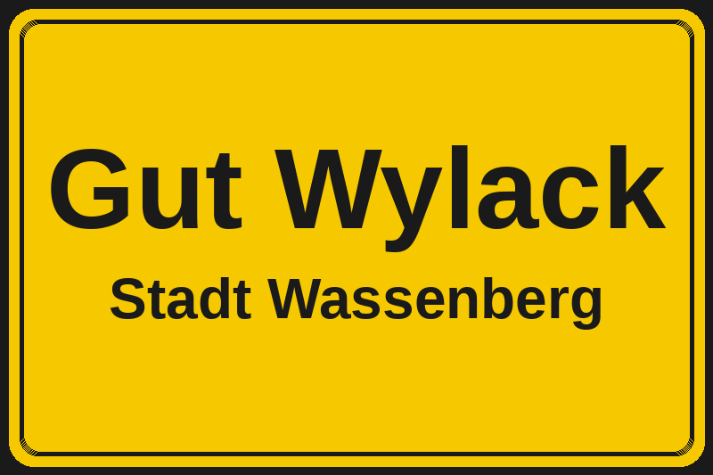 Ortsschild Gut Wylack in Wassenberg – Hotels, Pensionen und Ferienwohnungen im Stadtteil