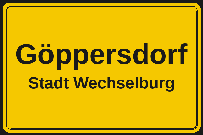 Göppersdorf (Wechselburg) – Hotels im Stadtteil Ortsschild Göppersdorf in Wechselburg – Hotels, Pensionen und Ferienwohnungen im Stadtteil