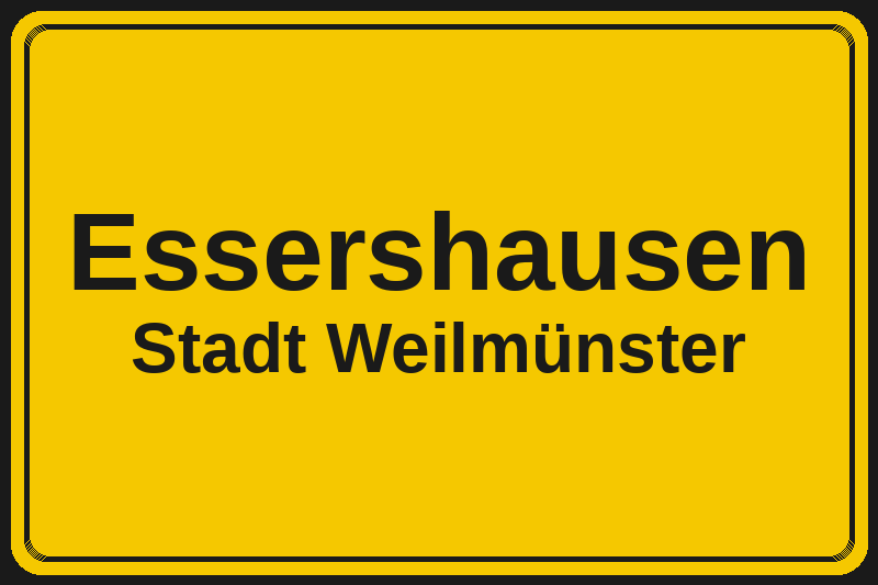 Essershausen (Weilmünster) – Hotels im Stadtteil Ortsschild Essershausen in Weilmünster – Hotels, Pensionen und Ferienwohnungen im Stadtteil