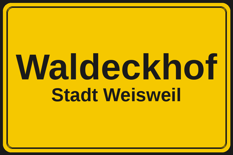 Ortsschild Waldeckhof in Weisweil – Hotels, Pensionen und Ferienwohnungen im Stadtteil