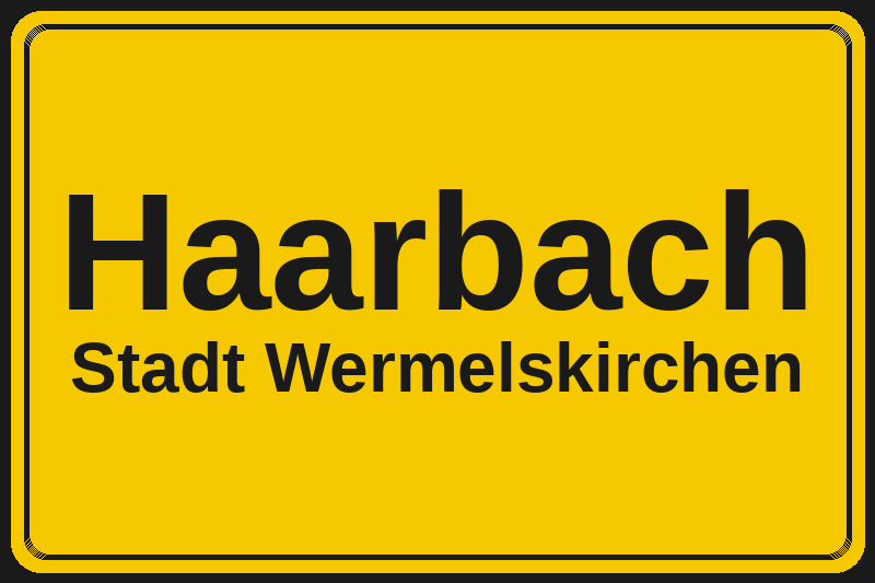 Haarbach (Wermelskirchen) – Hotels im Stadtteil Ortsschild Haarbach in Wermelskirchen – Hotels, Pensionen und Ferienwohnungen im Stadtteil