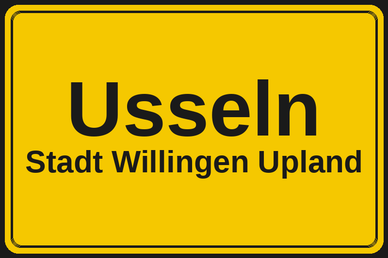 Ortsschild Usseln in Willingen Upland – Hotels, Pensionen und Ferienwohnungen im Stadtteil