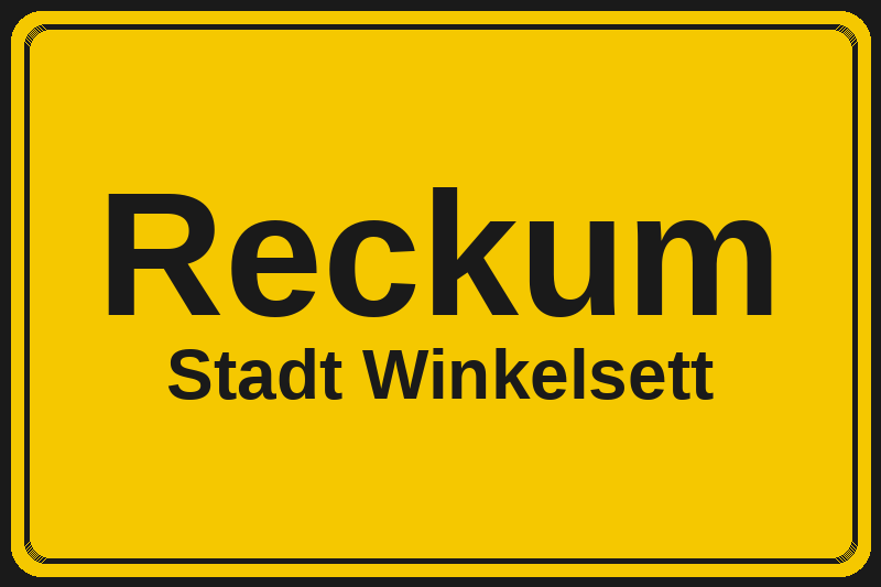 Reckum (Winkelsett) – Hotels im Stadtteil Ortsschild Reckum in Winkelsett – Hotels, Pensionen und Ferienwohnungen im Stadtteil