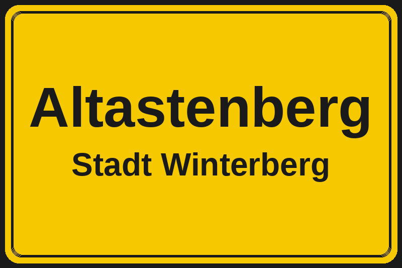 Ortsschild Altastenberg in Winterberg – Hotels, Pensionen und Ferienwohnungen im Stadtteil