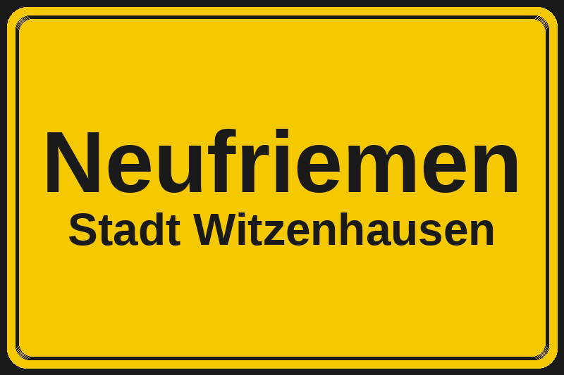 Neufriemen (Witzenhausen) – Hotels im Stadtteil Ortsschild Neufriemen in Witzenhausen – Hotels, Pensionen und Ferienwohnungen im Stadtteil