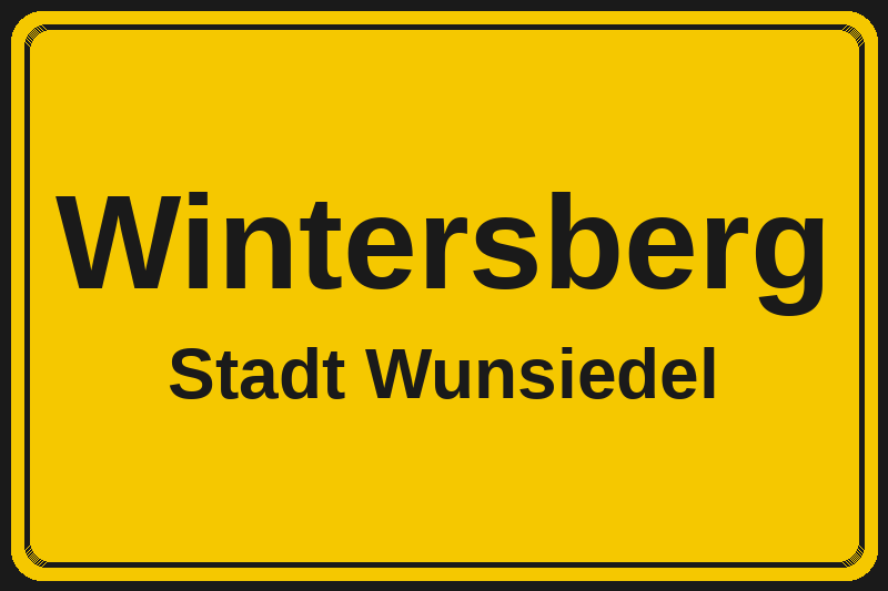 Ortsschild Wintersberg in Wunsiedel – Hotels, Pensionen und Ferienwohnungen im Stadtteil