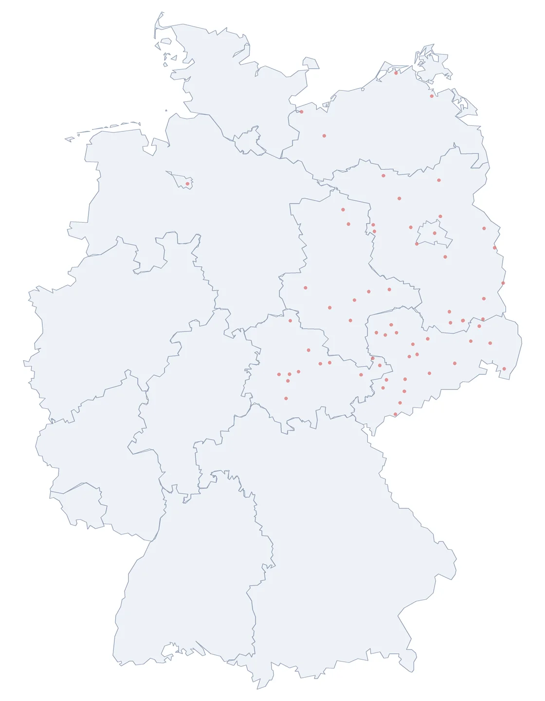 Verteilungskarte: Franz-Mehring-Straße in Deutschland