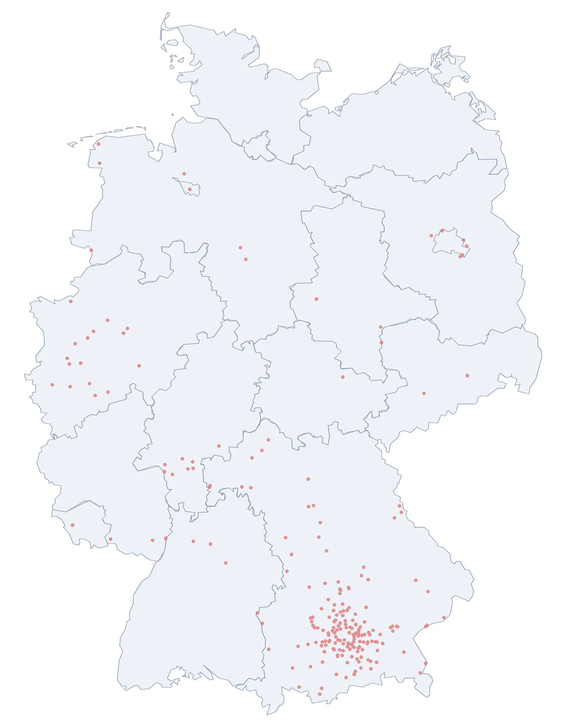 Verteilungskarte: Münchener Straße in Deutschland